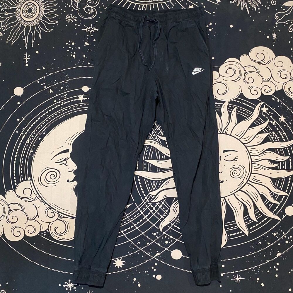 Nike Jogger Pant Mens L Black Cotton Tapered Workout Running Performance Stretch